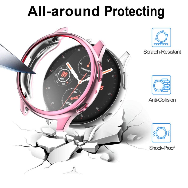 BHARVEST [8 Pack] Screen Protector Case Compatible with Samsung Galaxy Watch Active 2 40mm, Soft TPU Plated All Round Scratch Resistant Protective Bumper Case (8 Colors, Active 2 40mm) - Image 2